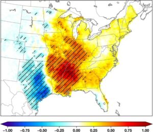immagine che mostra l'aumento e la diminuzione della frequenza dei tornado