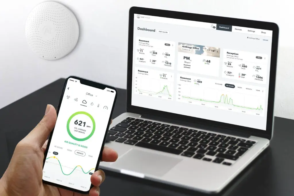 airthings wave plus indoor air quality monitor