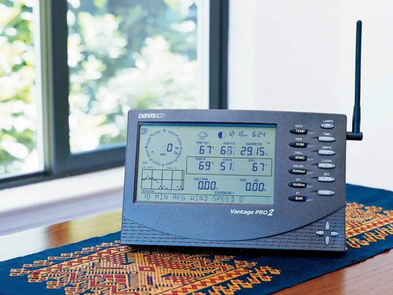 Vantage Pro2 console on desk - weather station deals
