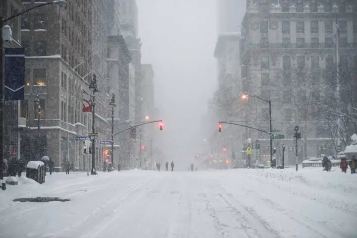 snöstorm på manhattan