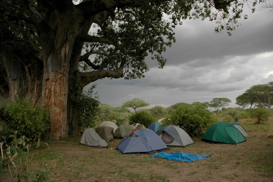 camping dans la tempête