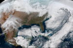 imagem de satélite da noreaster