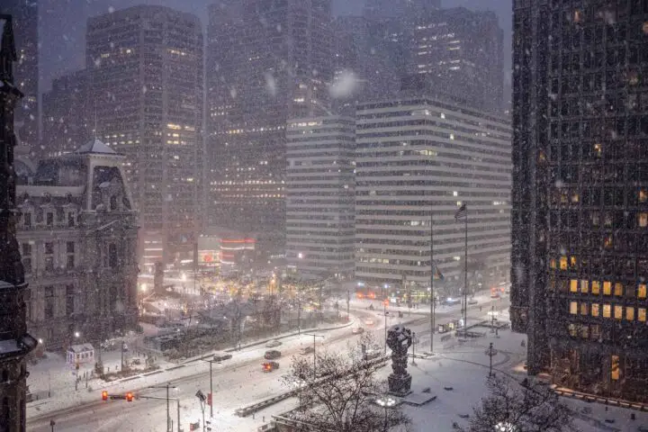 Tempesta invernale a Filadelfia