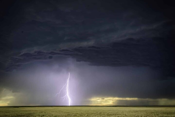 severe thunderstorm with lightning