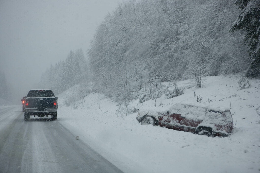 blizzard warning bad road conditions