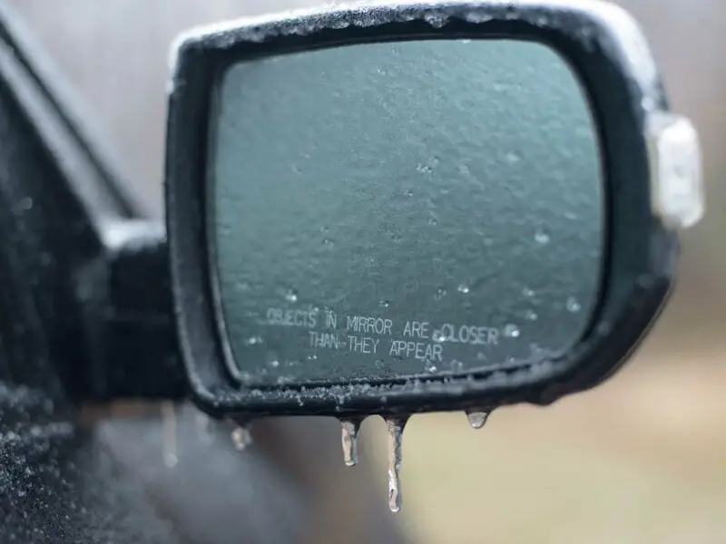 ice on car from freezing rain