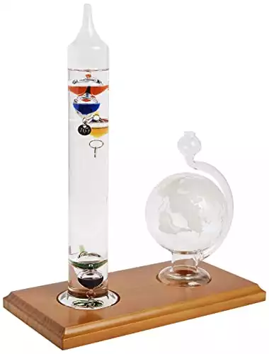Termómetro AcuRite Galileo con barómetro de globo de vidrio
