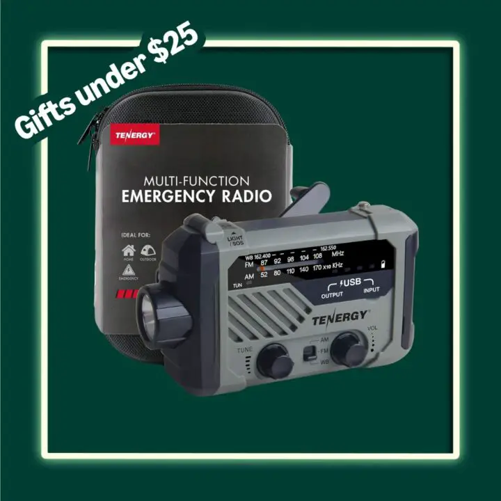 Multi-function emergency radio, gifts under $25.